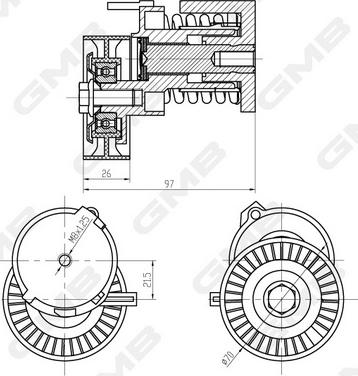 GMB GAT21190 - Intinzator curea, curea distributie aaoparts.ro