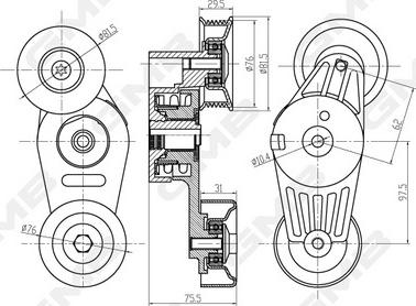 GMB GAT21180 - Intinzator curea, curea distributie aaoparts.ro