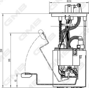 GMB GFPS-090A - Modul alimentare combustibil aaoparts.ro