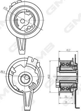 GMB GTB0950 - Rola intinzator,curea distributie aaoparts.ro
