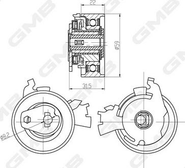 GMB GTB0040 - Rola intinzator,curea distributie aaoparts.ro
