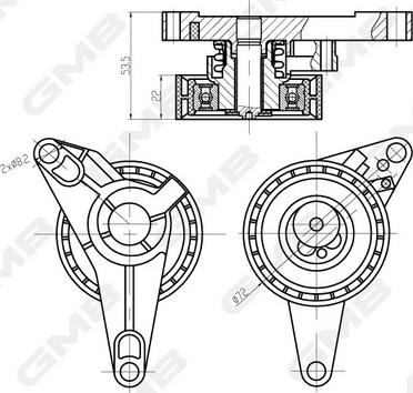 GMB GTB0800 - Rola intinzator,curea distributie aaoparts.ro