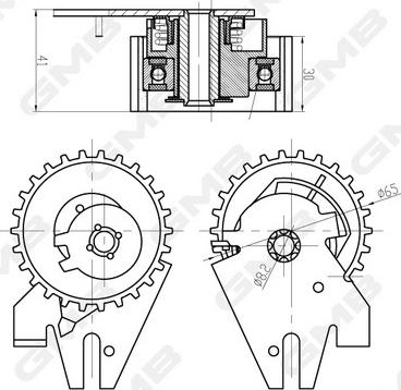 GMB GTB0390 - Rola intinzator,curea distributie aaoparts.ro