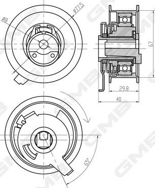 GMB GTB0300 - Rola intinzator,curea distributie aaoparts.ro
