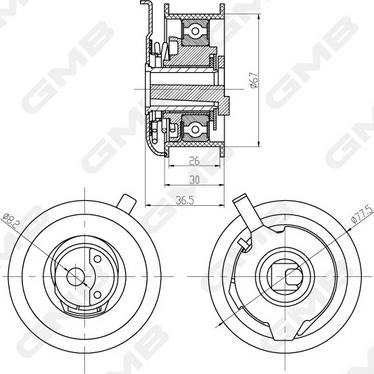 GMB GTB0270 - Rola intinzator,curea distributie aaoparts.ro