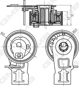 GMB GTB1020 - Rola intinzator,curea distributie aaoparts.ro