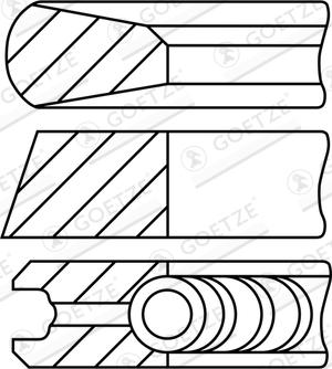 Goetze Engine 08-445200-40 - Set segmenti piston aaoparts.ro