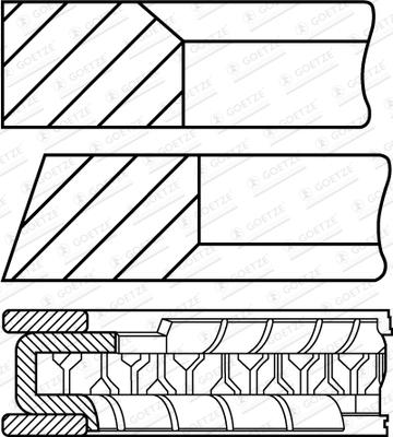 Goetze Engine 08-423300-00 - Set segmenti piston aaoparts.ro