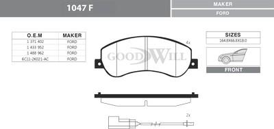 GoodWill 1047 F - Set placute frana,frana disc aaoparts.ro