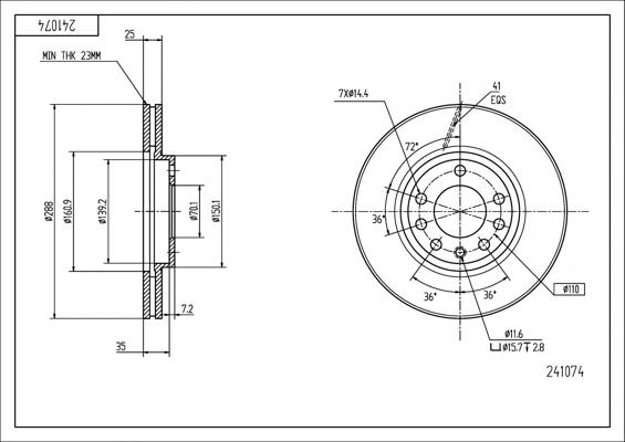 Hart 241 074 - Disc frana aaoparts.ro