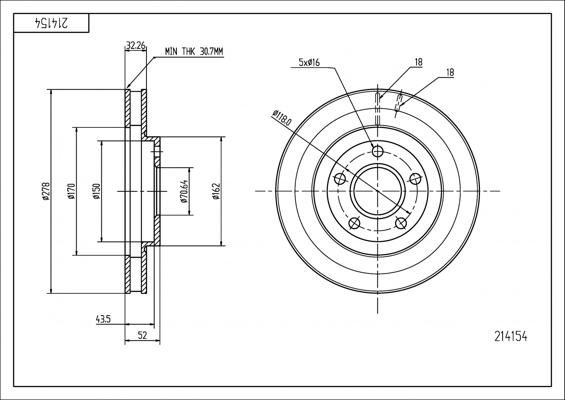 Hart 214 154 - Disc frana aaoparts.ro