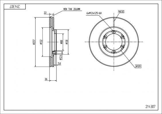 Hart 214 307 - Disc frana aaoparts.ro