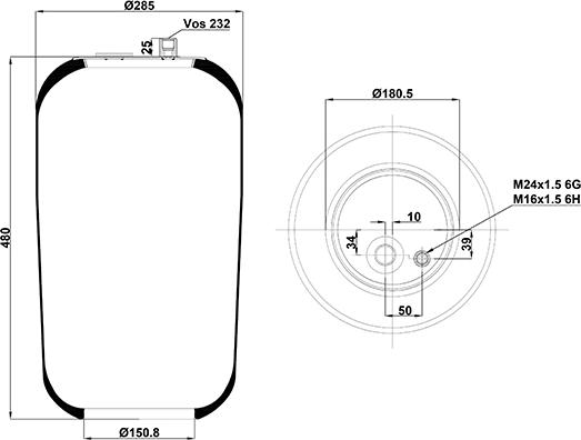 HD 020.4185.S02 - Burduf, suspensie pneumatica aaoparts.ro