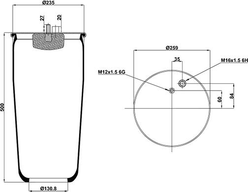 HD 020.4884.S01 - Burduf, suspensie pneumatica aaoparts.ro