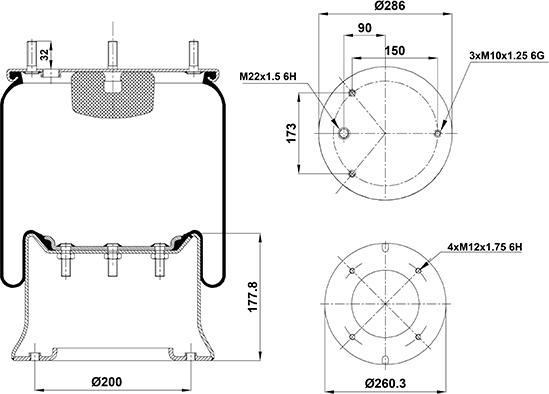 HD 020.811.C01 - Burduf, suspensie pneumatica aaoparts.ro
