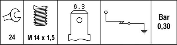 HELLA 6ZL 003 259-171 - Senzor,presiune ulei aaoparts.ro