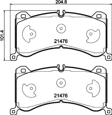 HELLA 8DB 355 040-821 - Set placute frana,frana disc aaoparts.ro