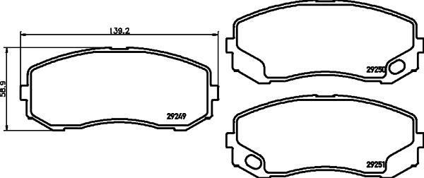 Fuso MK529908 - Set placute frana,frana disc aaoparts.ro