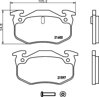 HELLA 8DB 355 019-221 - Set placute frana,frana disc aaoparts.ro