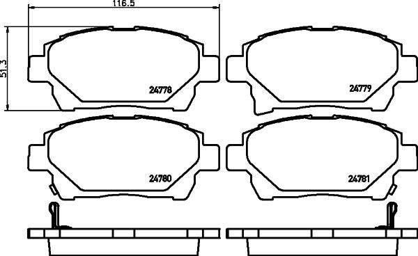 HELLA 8DB 355 028-741 - Set placute frana,frana disc aaoparts.ro