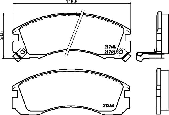 HELLA 8DB 355 016-531 - Set placute frana,frana disc aaoparts.ro