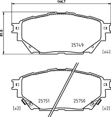 HELLA 8DB 355 039-471 - Set placute frana,frana disc aaoparts.ro