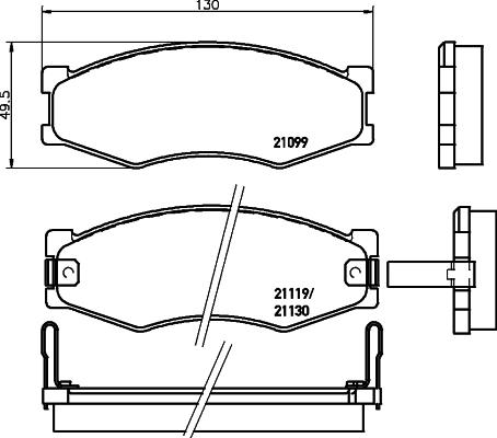 HELLA 8DB 355 036-581 - Set placute frana,frana disc aaoparts.ro