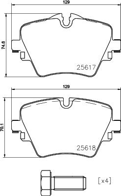 HELLA 8DB 355 031-861 - Set placute frana,frana disc aaoparts.ro