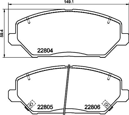HELLA 8DB 355 037-881 - Set placute frana,frana disc aaoparts.ro