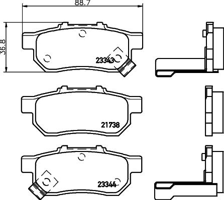 HELLA 8DB 355 024-601 - Set placute frana,frana disc aaoparts.ro