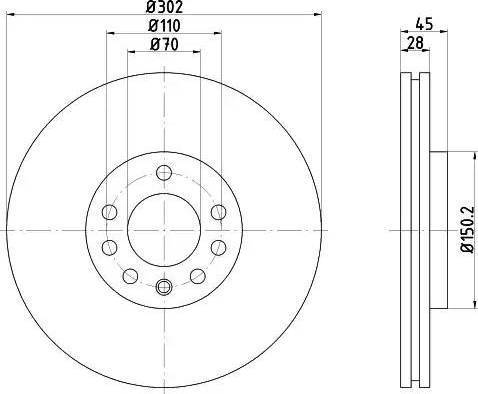 HELLA 8DD 355 109-171 - Disc frana aaoparts.ro