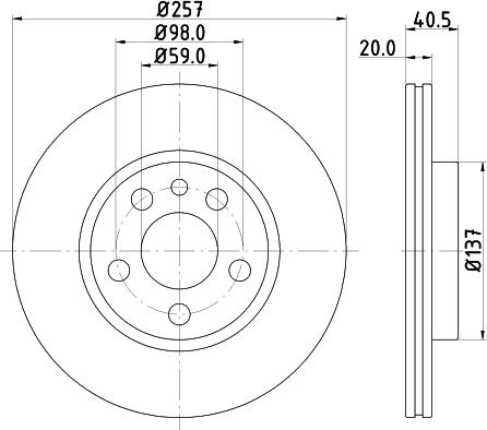 HELLA 8DD 355 105-621 - Disc frana aaoparts.ro
