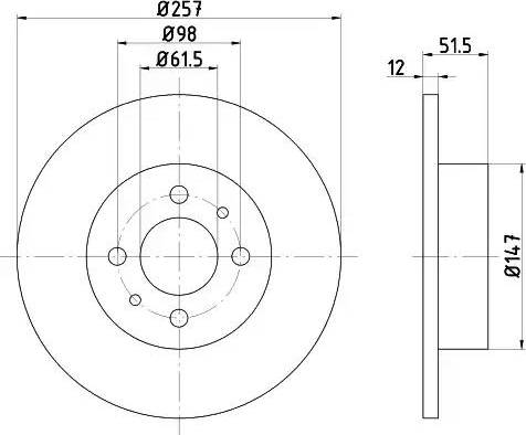 HELLA 8DD 355 100-691 - Disc frana aaoparts.ro