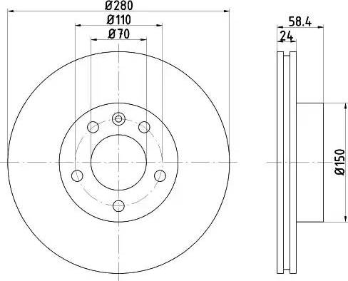 HELLA 8DD 355 101-511 - Disc frana aaoparts.ro