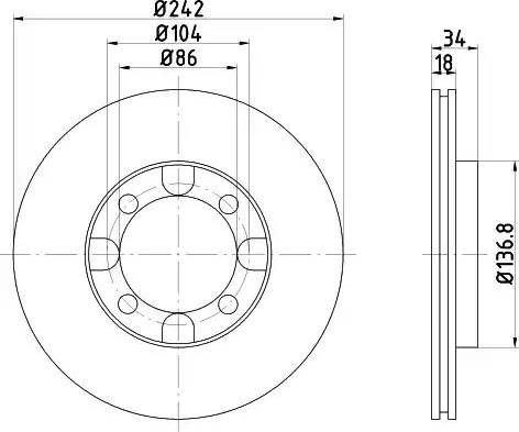 HELLA 8DD 355 101-151 - Disc frana aaoparts.ro