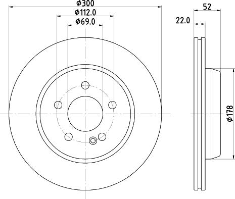 HELLA 8DD 355 134-501 - Disc frana aaoparts.ro