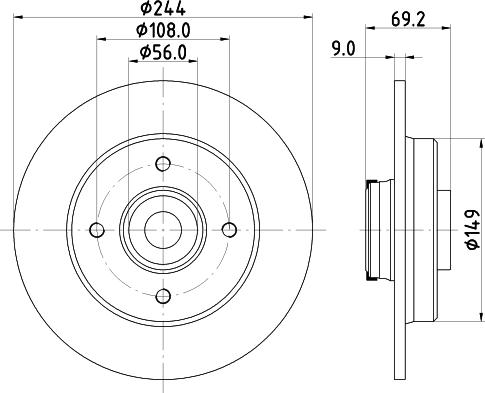 HELLA 8DD 355 132-161 - Disc frana aaoparts.ro