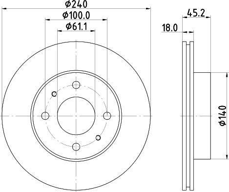 HELLA 8DD 355 129-971 - Disc frana aaoparts.ro