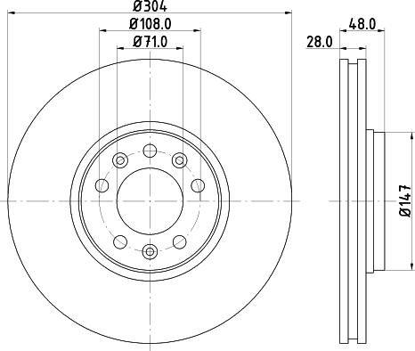 HELLA 8DD 355 124-311 - Disc frana aaoparts.ro