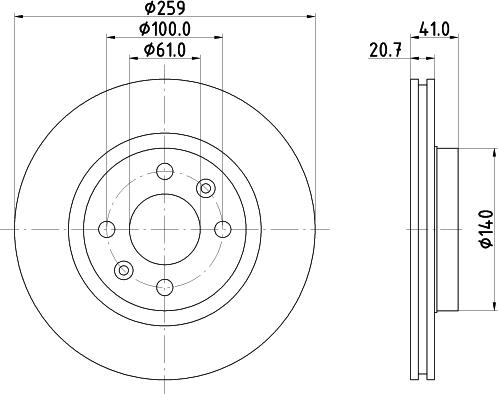 HELLA 8DD 355 134-191 - Disc frana aaoparts.ro