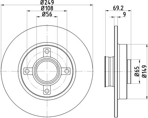 HELLA 8DD 355 123-281 - Disc frana aaoparts.ro