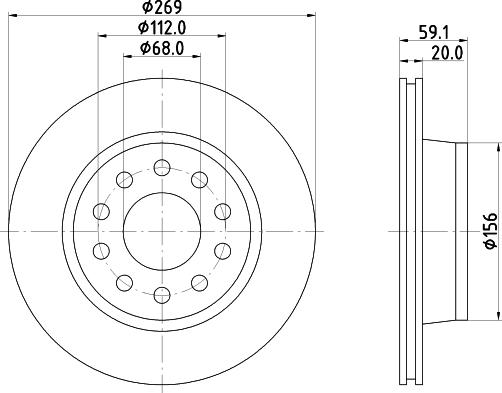 HELLA 8DD 355 122-452 - Disc frana aaoparts.ro