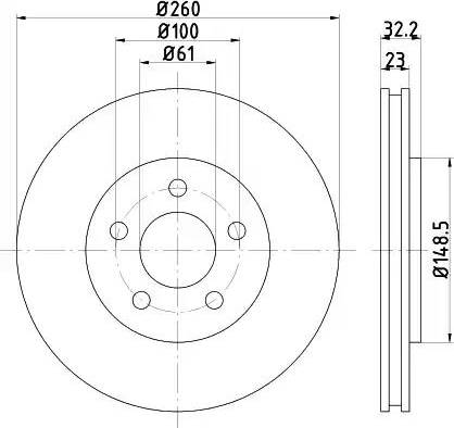 HELLA 8DD 355 122-381 - Disc frana aaoparts.ro