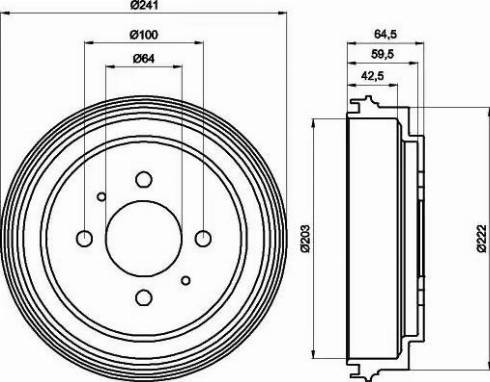 HELLA 8DT 355 300-551 - Tambur frana aaoparts.ro