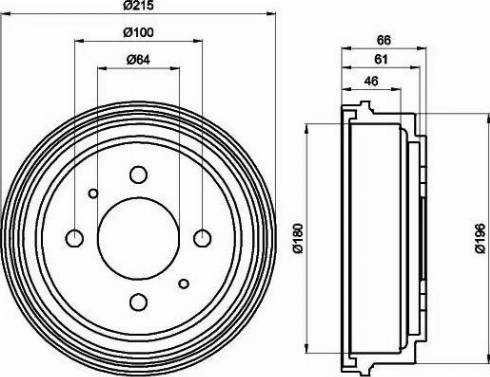 HELLA 8DT 355 300-531 - Tambur frana aaoparts.ro