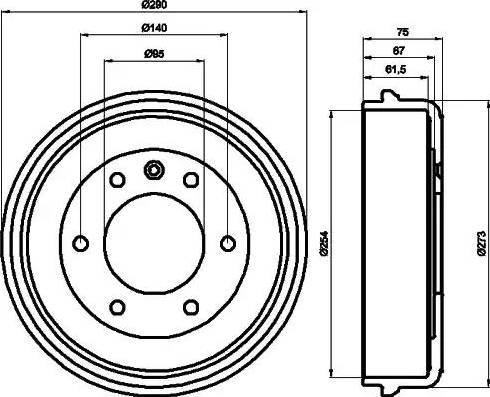 HELLA 8DT 355 300-041 - Tambur frana aaoparts.ro