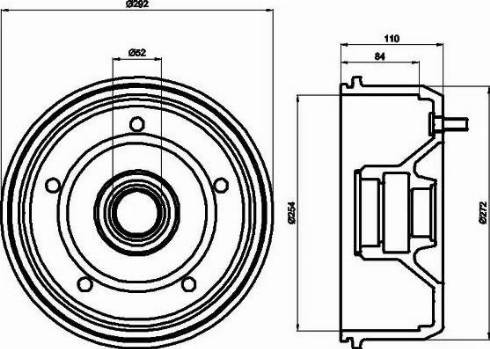 HELLA 8DT 355 300-701 - Tambur frana aaoparts.ro