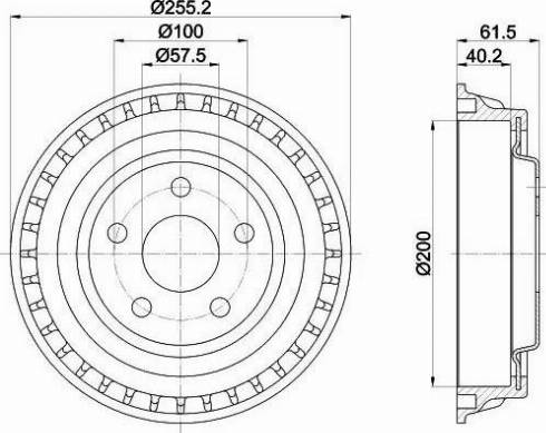 HELLA 8DT 355 302-701 - Tambur frana aaoparts.ro
