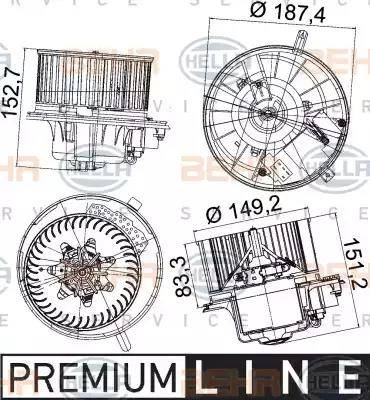 HELLA 8EW 351 043-221 - Ventilator, habitaclu aaoparts.ro