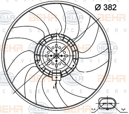 HELLA 8EW 351 000-474 - Ventilator, radiator aaoparts.ro